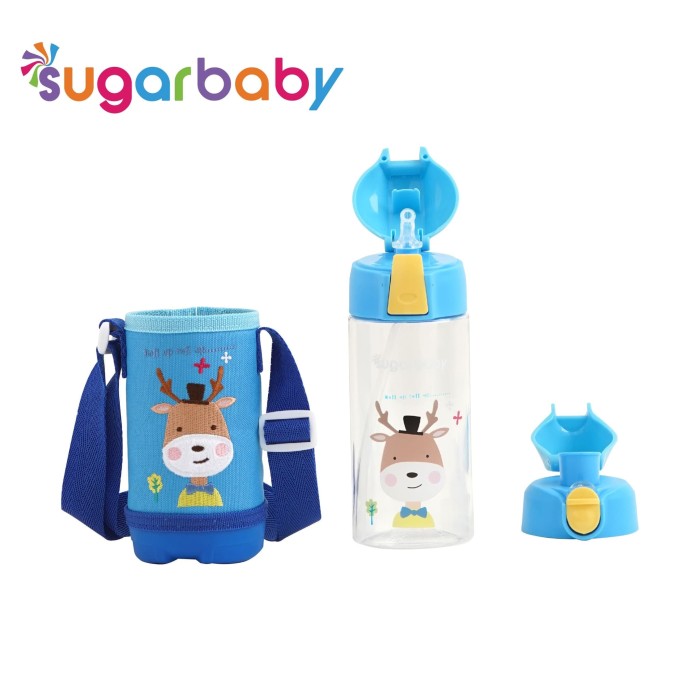 PALING LARIS - SUGAR BABY TRITAN KID BOTTLE 2IN1(480 ML,12 MO+) - BLUE