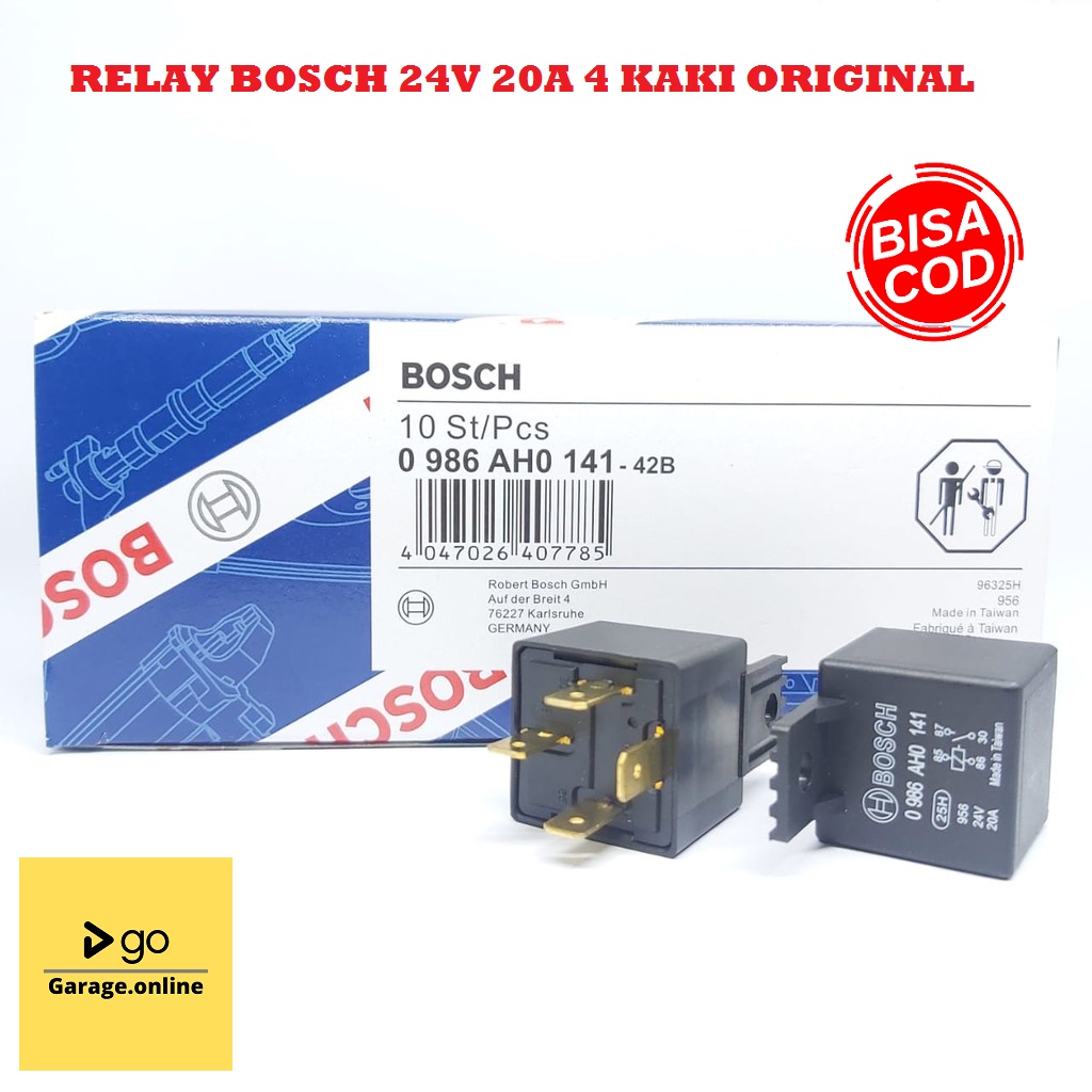 RELAY BOSCH KAKI 4 24V 20A 4 KAKI BOSCH ORIGINAL UNTUK TRUCK BUS