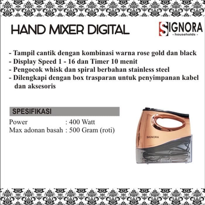 HAND MIXER DIGITAL SIGNORA Free Hadiah Kategori 3