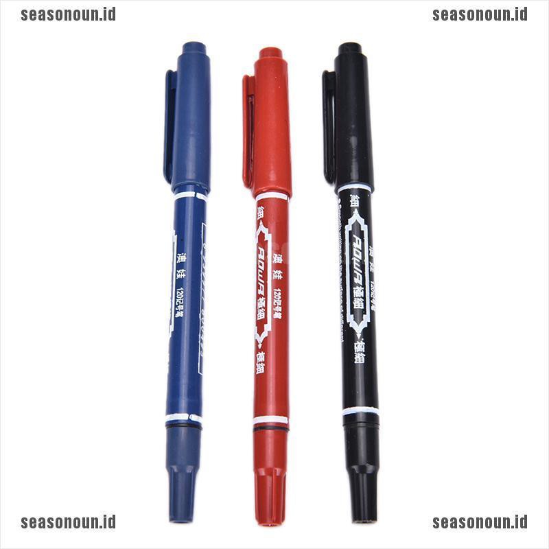 【sea】Permanent Marker Pen Twin Tips Doubled Headed Hook Line For CD DVD Media Disc,