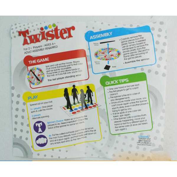 Permainan Twister Body Games Family Friends Fun Play Board Game