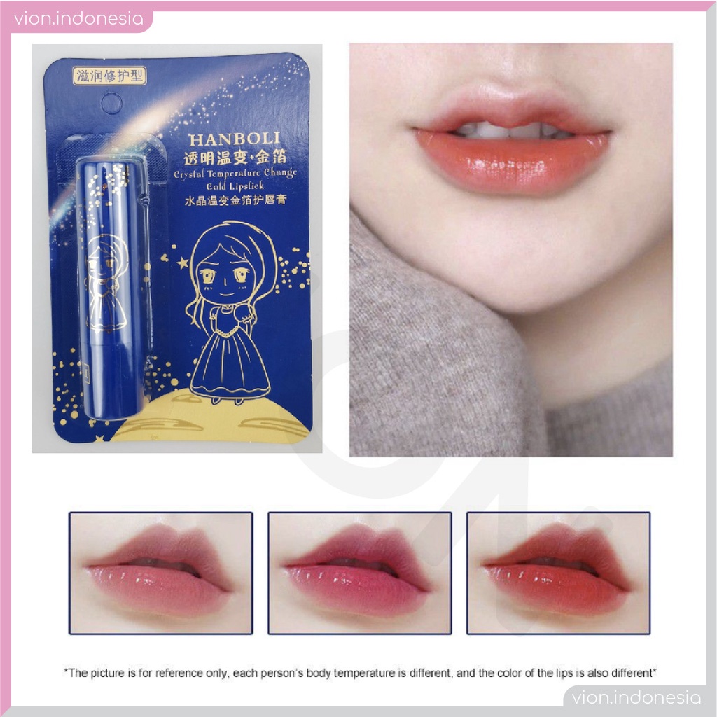 HANBOLI Stardust 24k Gold Lip Balm Rose Oil Pelembab Bibir Original XX004