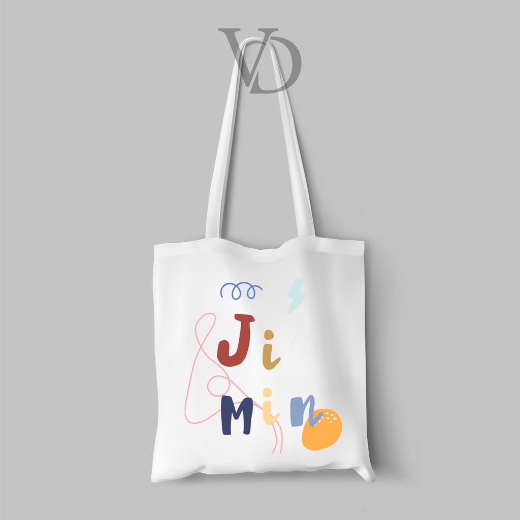 ARMY Tote bag totebag Kanvas Bergambar Tulisan Nama member KPOP