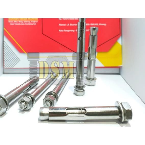 ➬ SS 304 / Dynabolt Stainless M12x100 / Dinabolt M12 / Anchor Bolt 10CM ☪