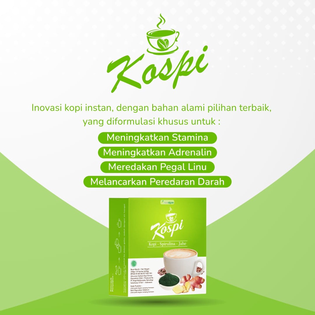 

Kospi Kopi Spirulina Penambah Stamina