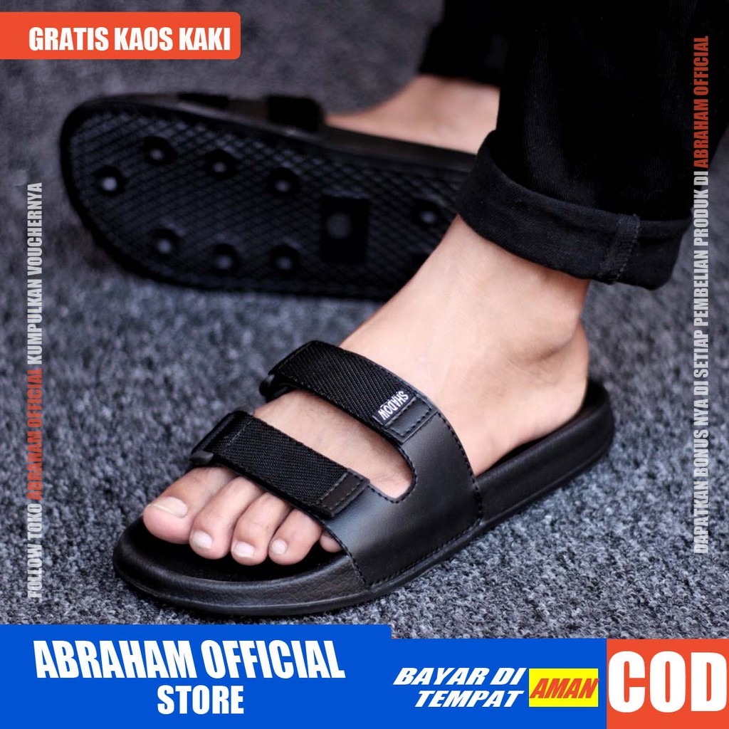 ABRHM FLUX Sandal Slide Pria Sandal Slop Pria Kulit Pu Sendal Selop Cowok / Cowo Keren Ori Kekinian