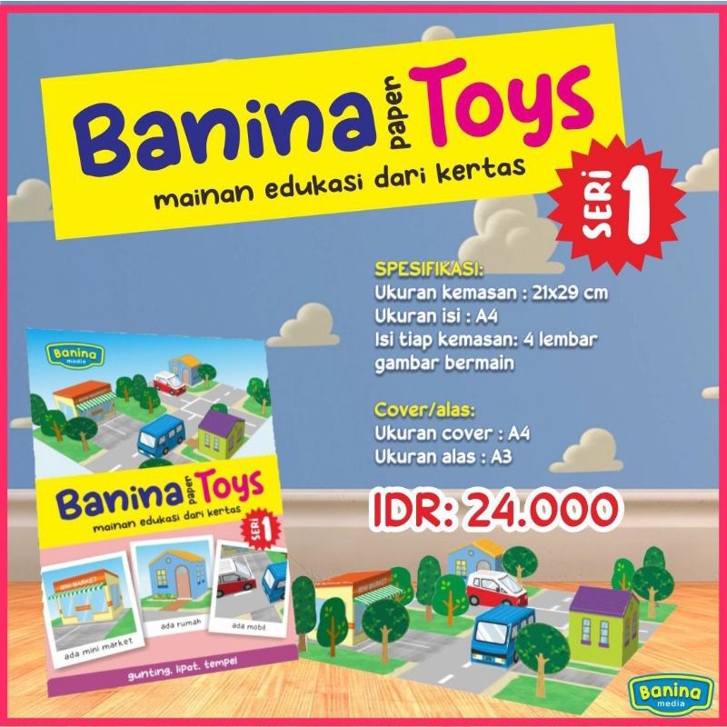 Puzzle 3D Mainan Kertas Menggunting Melipat Menempel Banina Toys