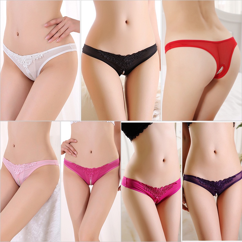 (Ready stock) Celana Dalam Wanita G String Mutiara tipis Open Thong Lingerie Sexy 3C079