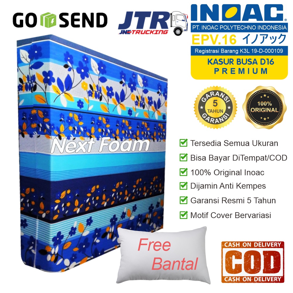 Kasur Busa Inoac EPV D16 Gratis Bantal Semua Ukuran Tebal 20 cm 15 cm 10 cm Original Inoac Garansi 5 Tahun Anti Kempes