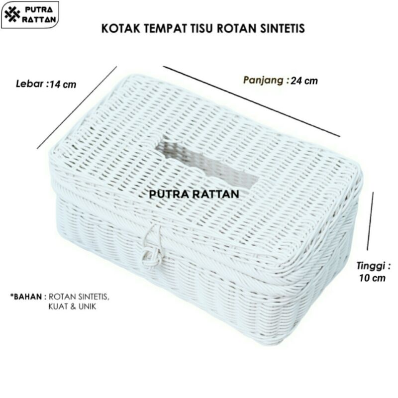 KOTAK TEMPAT TISU ROTAN SINTETIS