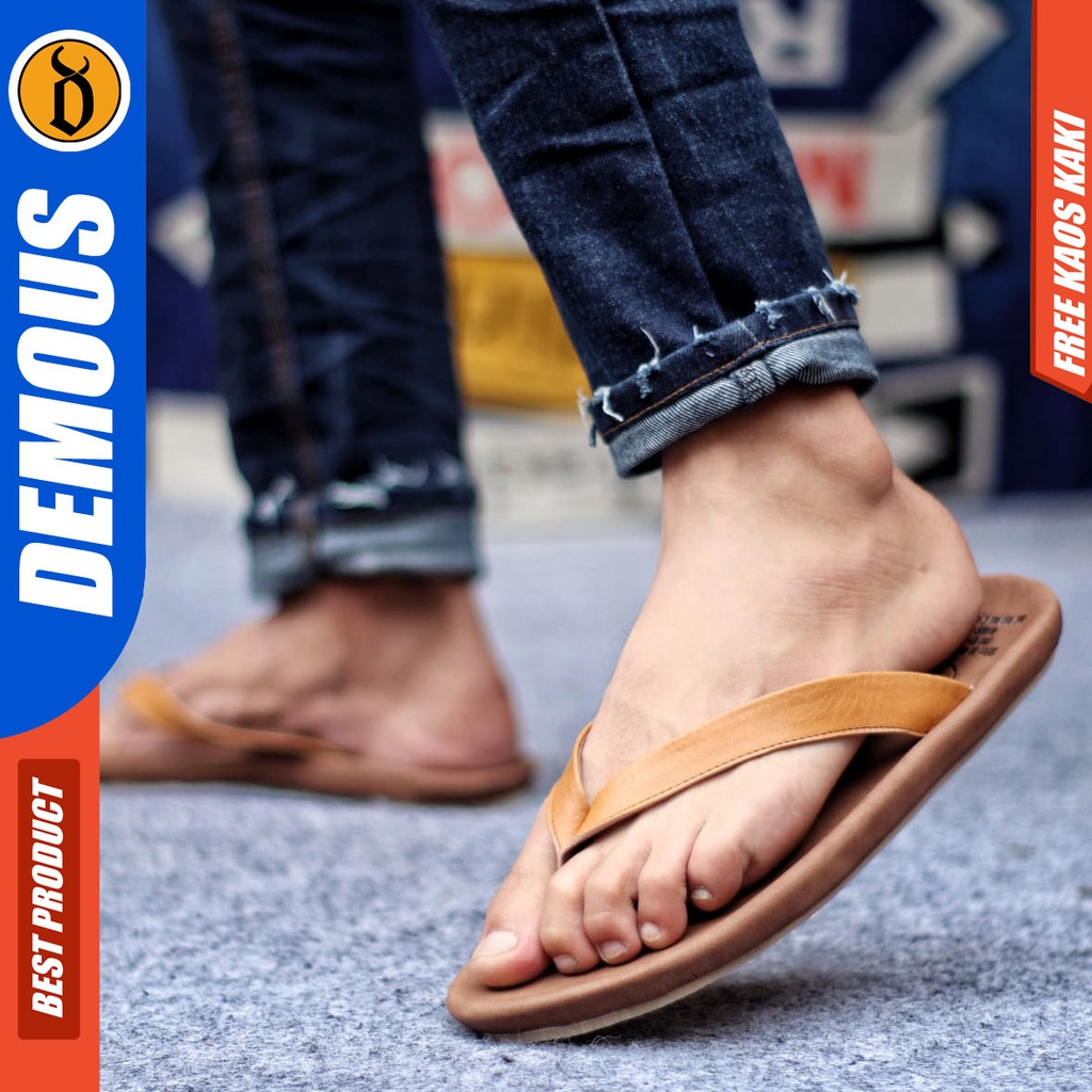 DEMOUS WALLET Sandal Jepit Kulit Asli Simple