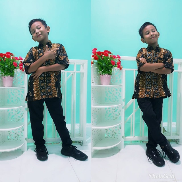 ORIGINAL REAL PICT BAJU  BATIK  ANAK  KEMEJA BATIK  ANAK  COWOK  