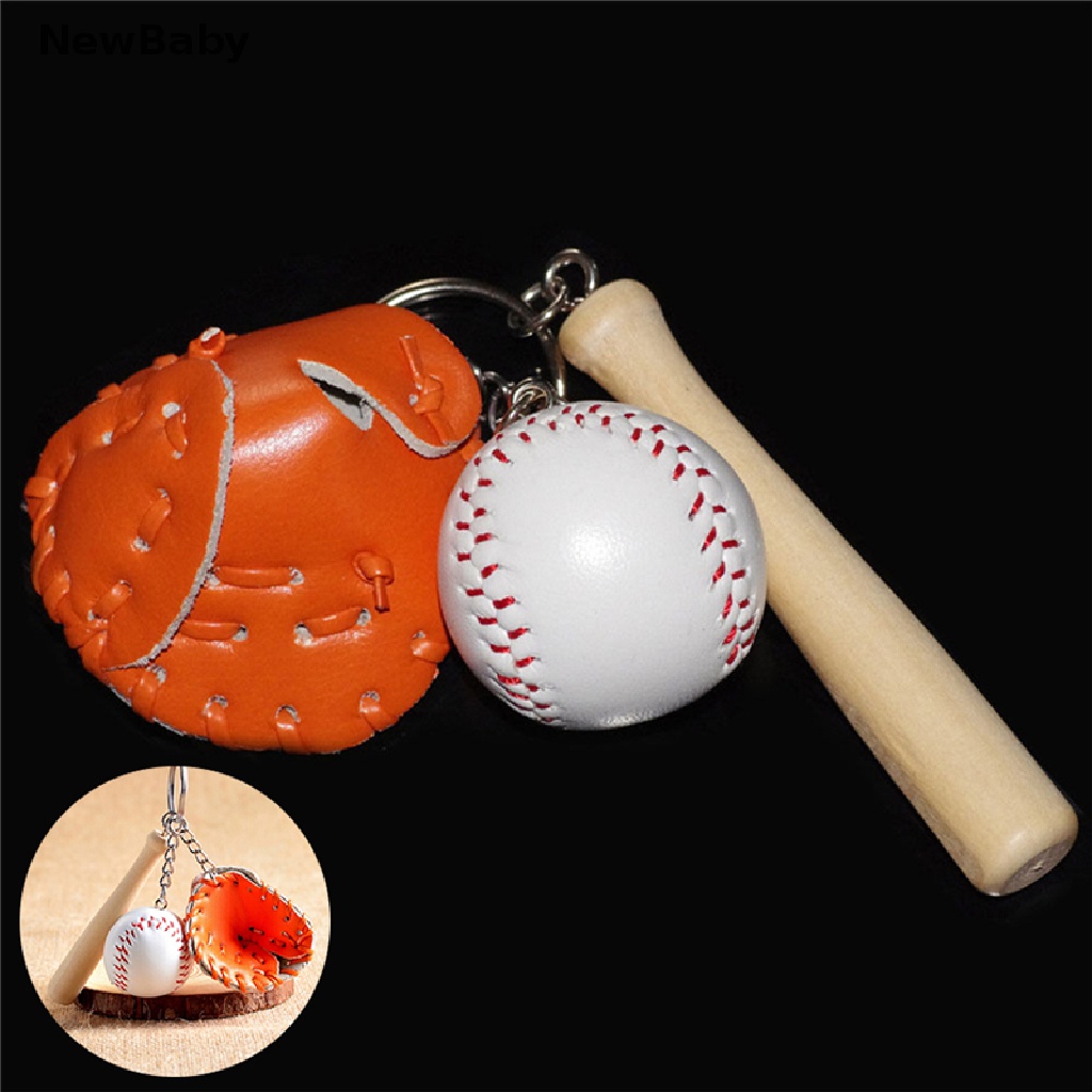 1pc Gantungan Kunci Bentuk Bola Baseball Mini Untuk Tas