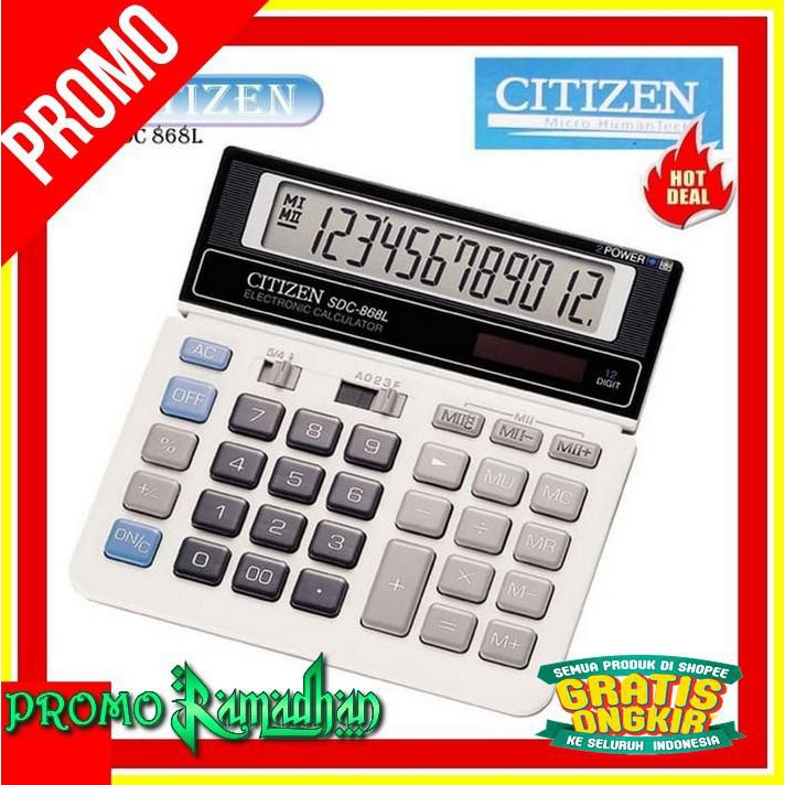 

TERLARIS CALCULATOR 12 DIGIT KALKULATOR CITIZEN SDC- 868 L PENGIRIMAN CEPAT