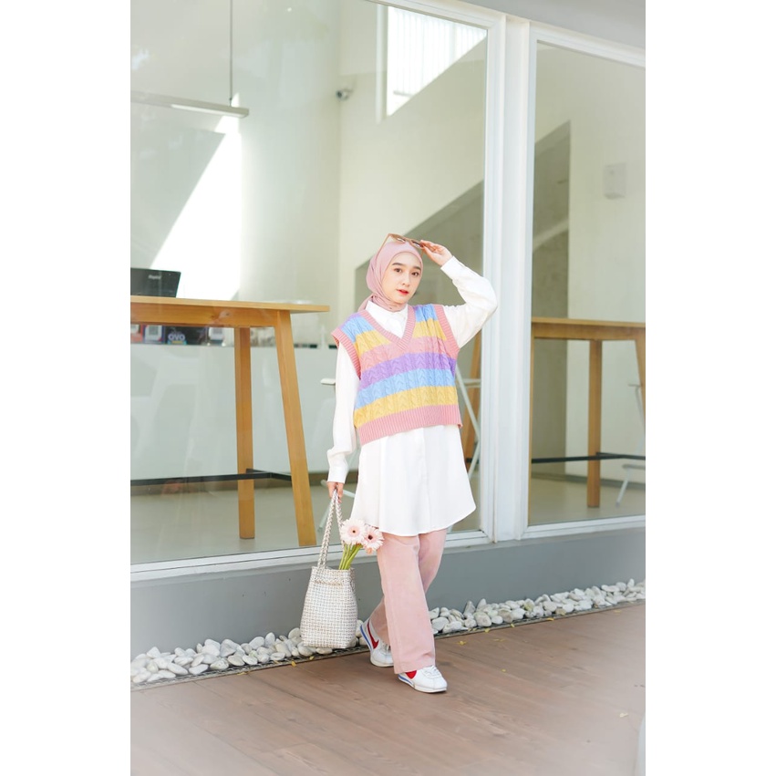 Vest rompi candy cable / outerwear wanita / candy korean vest