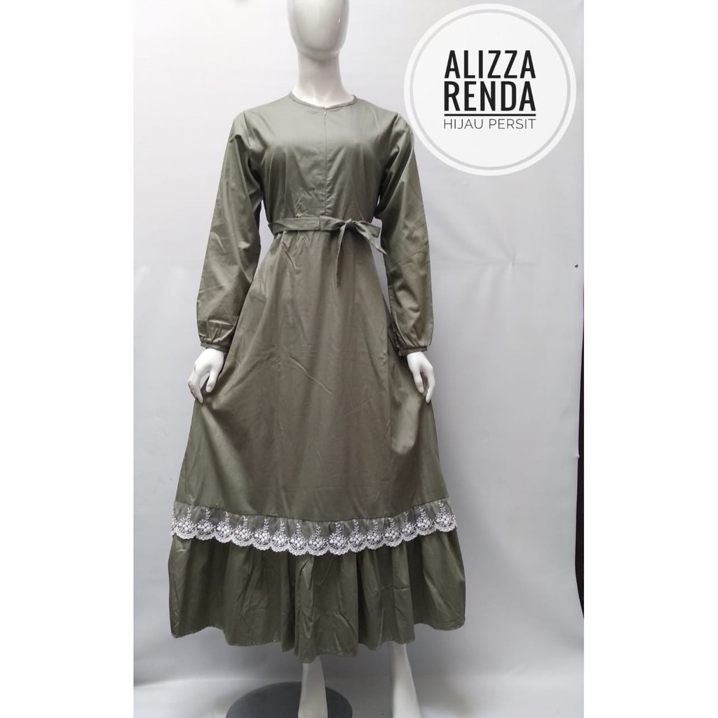 Gamis Katun Jepang Original Alizza Renda L