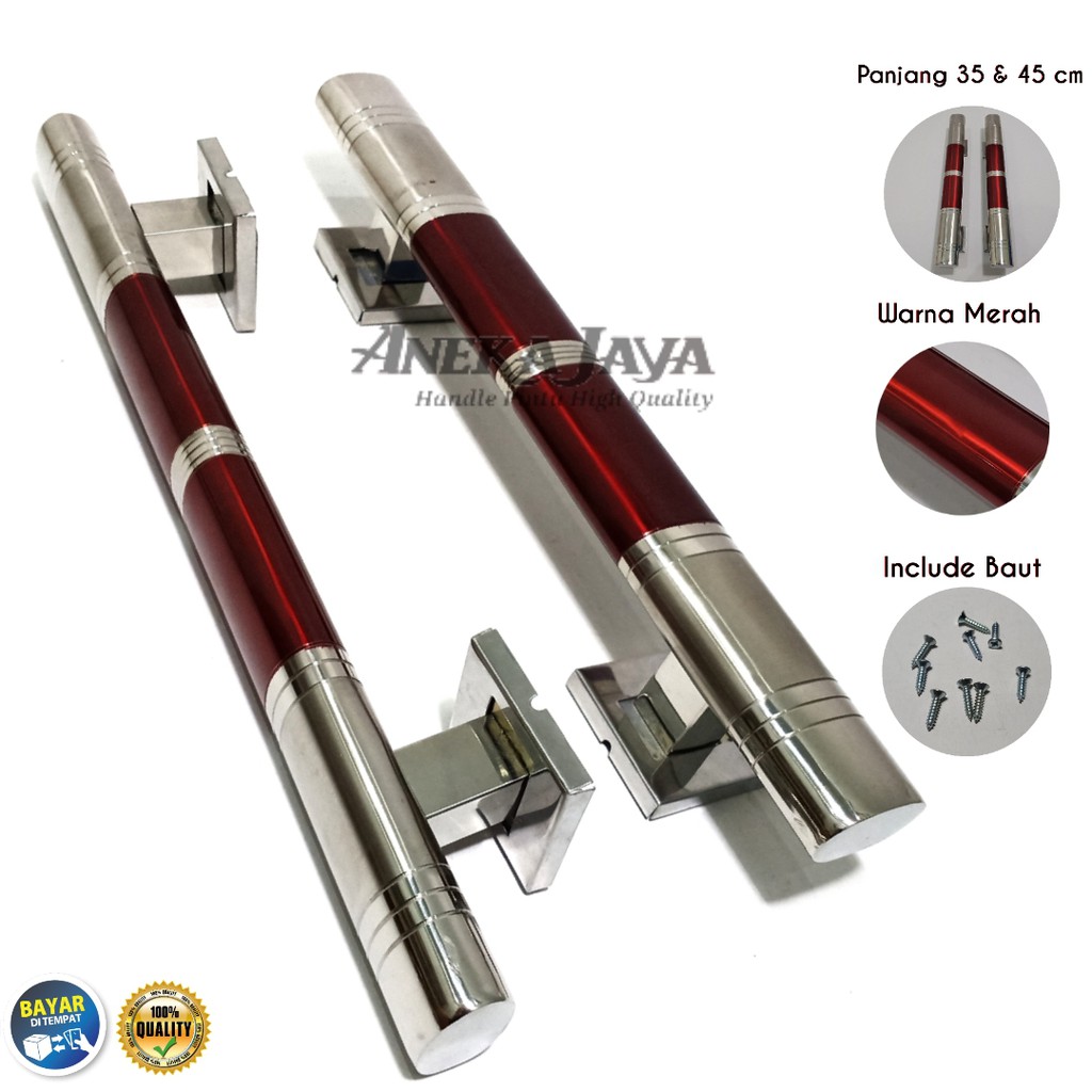 Handle Pintu rumah 35 cm 45 cm  Tarikan Pintu / Pegangan Pintu rumah terbaru murah warna merah