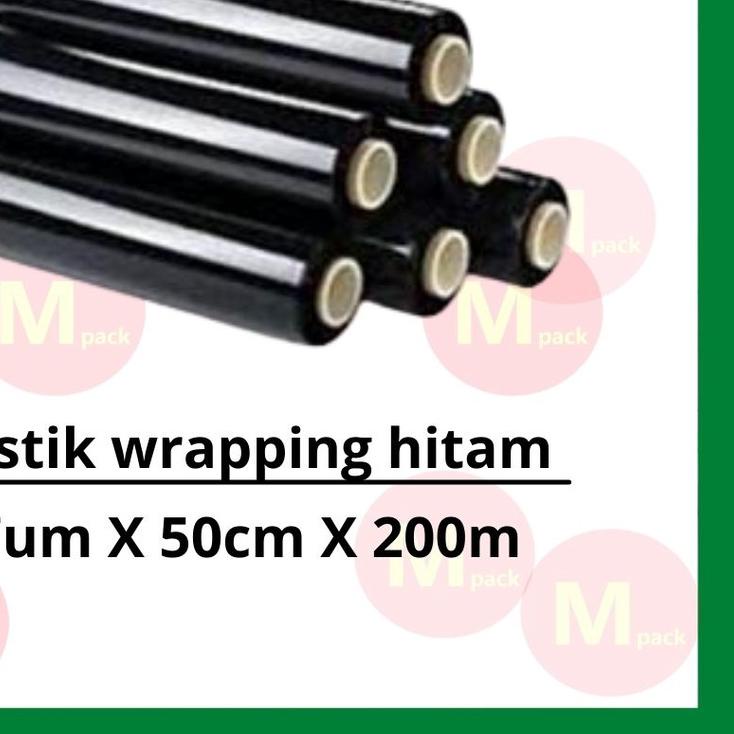 

Stretch film - strech film - Plastic wrapping hitam & bening 17um x 50cm x 200m