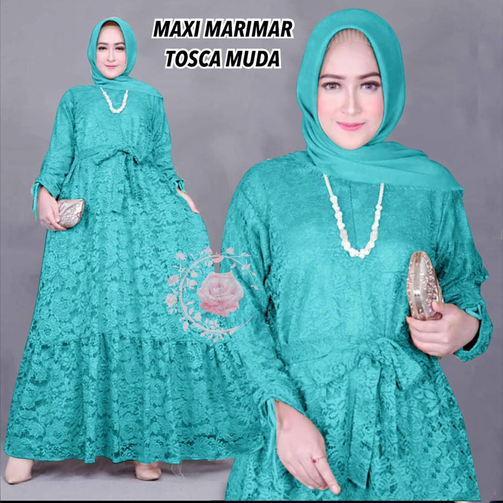 GAMIS BRUKAT 5XL 4XL original MARIMAR / PAKAIAN PESTA / GAMIS / DRESS GAUN JUMBO