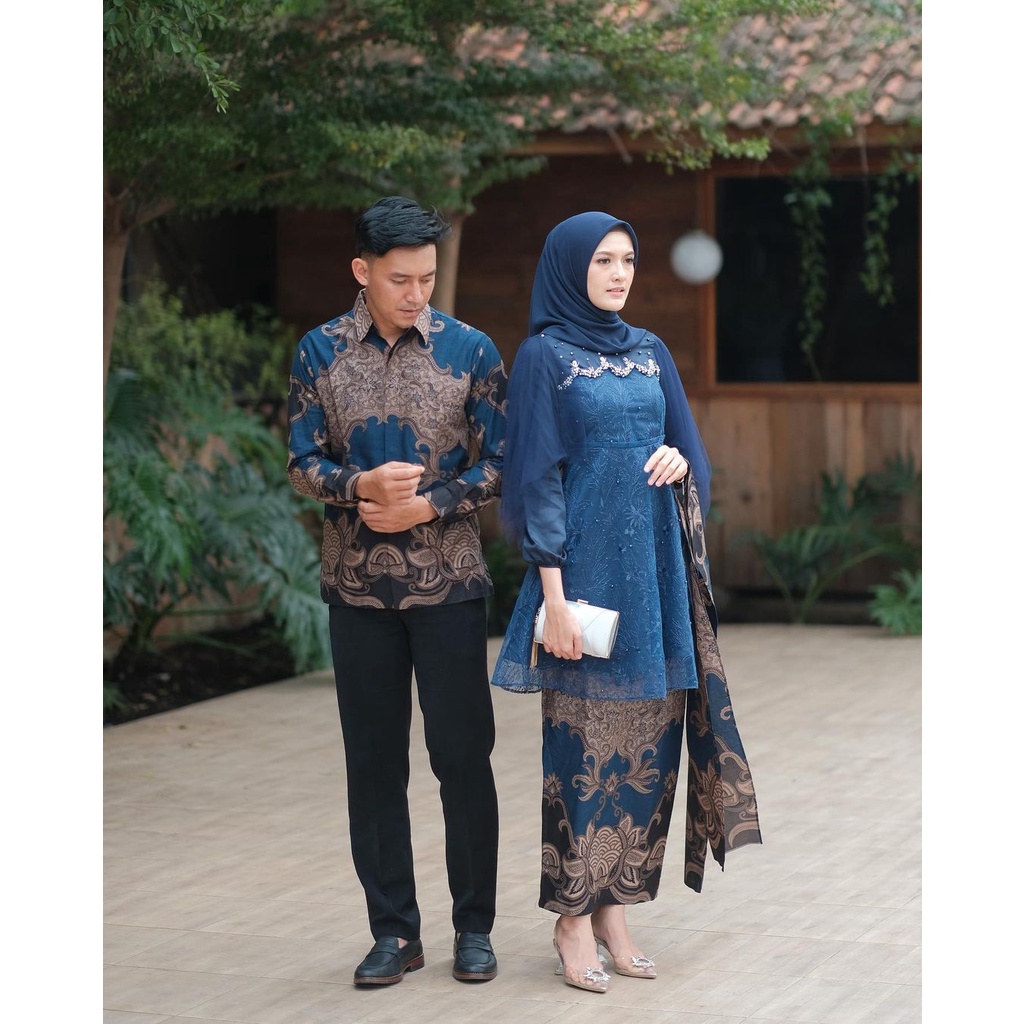 KHANSABATIK TERBARU! SET KEBAYA COUPLE LUNA SERIES GREENTEA KEBAYA BROKAT VELVET MIX TILLE MUTIARA BAJU SARIMBIT KONDANGAN TUNANGAN KEBAYA COUPLE KELUARGA KEKINIAN 2022 FASHION MUSLIM WANITA BAJU LAMARAN MOTE MIX TILE 2 LAYER