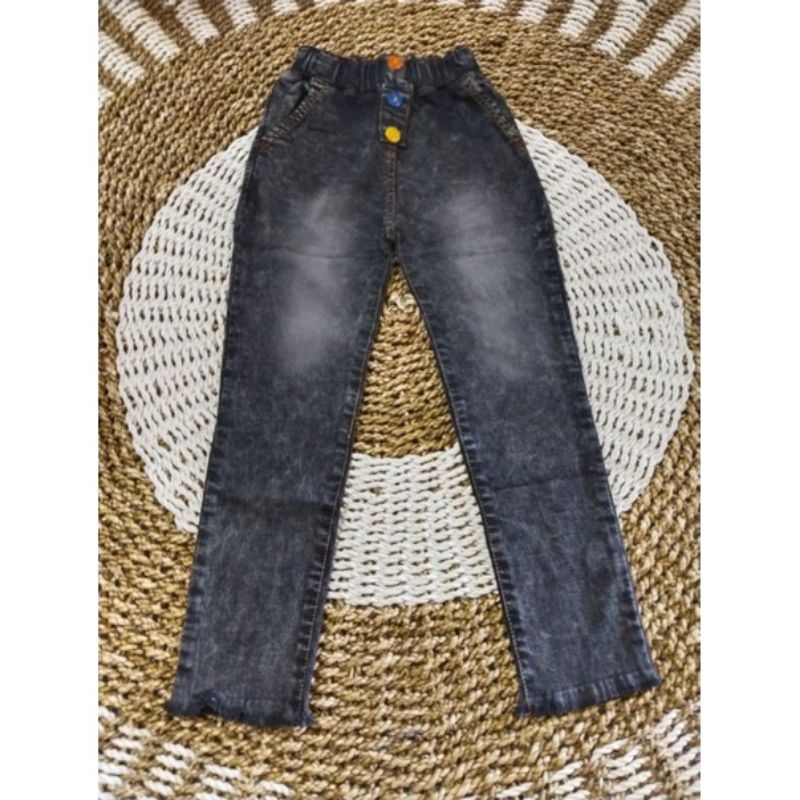 celana jeans anak2-11 tahun bahan jeans tebal/variasi kancing