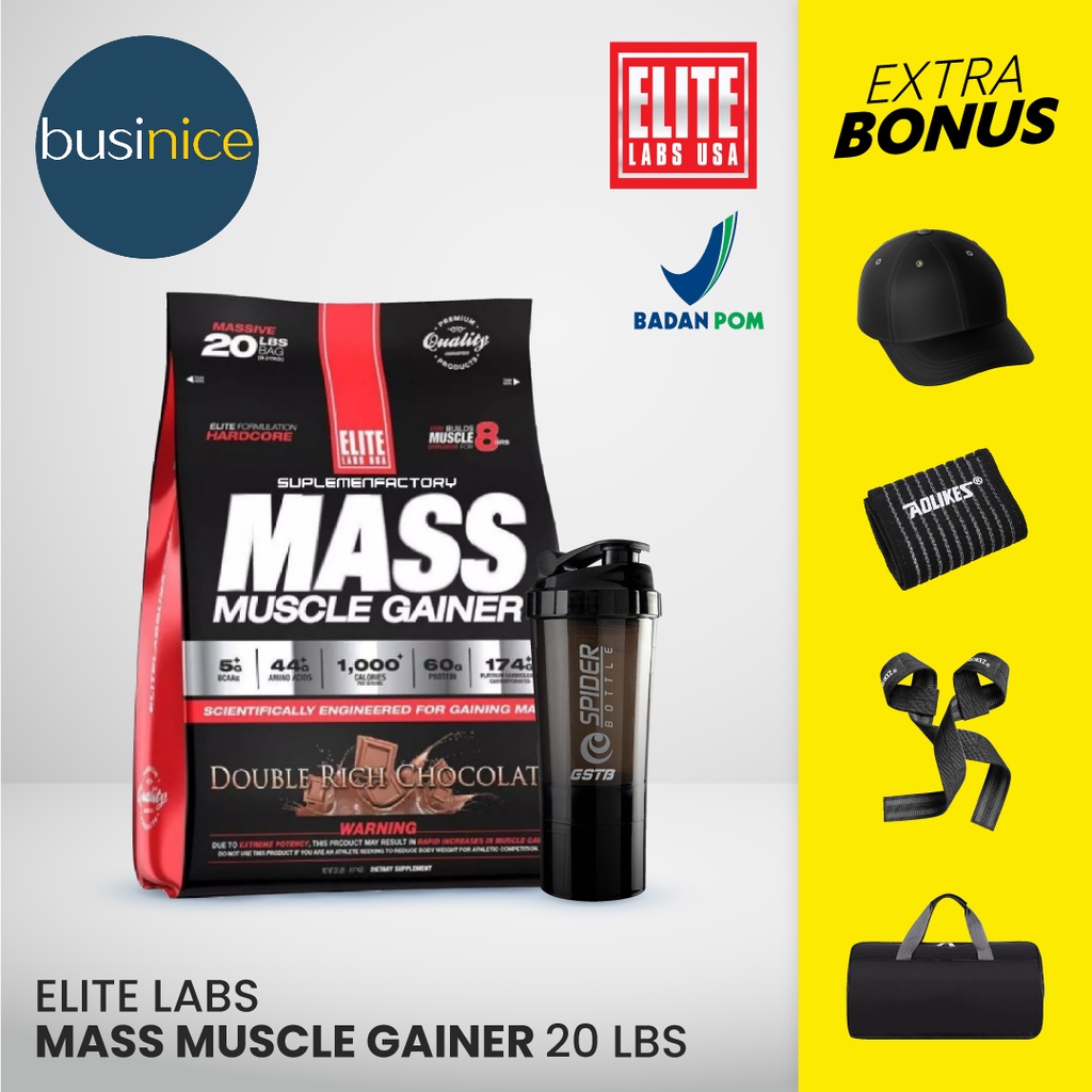 Elite Labs Mass Muscle Gainer 20 Lbs Weight Gainer 20Lbs