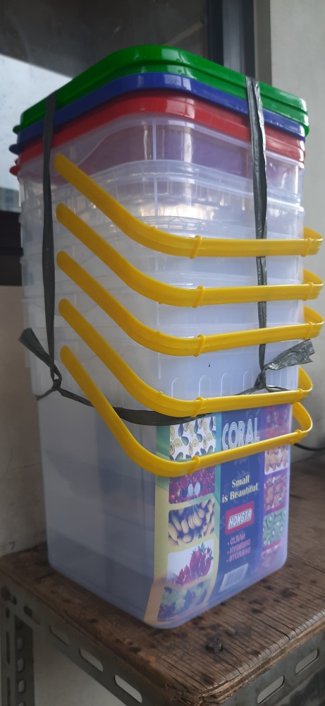 Toples Gagang 11l | St 11 Hongta | Toples Plastik Persegi Gagang Tutup