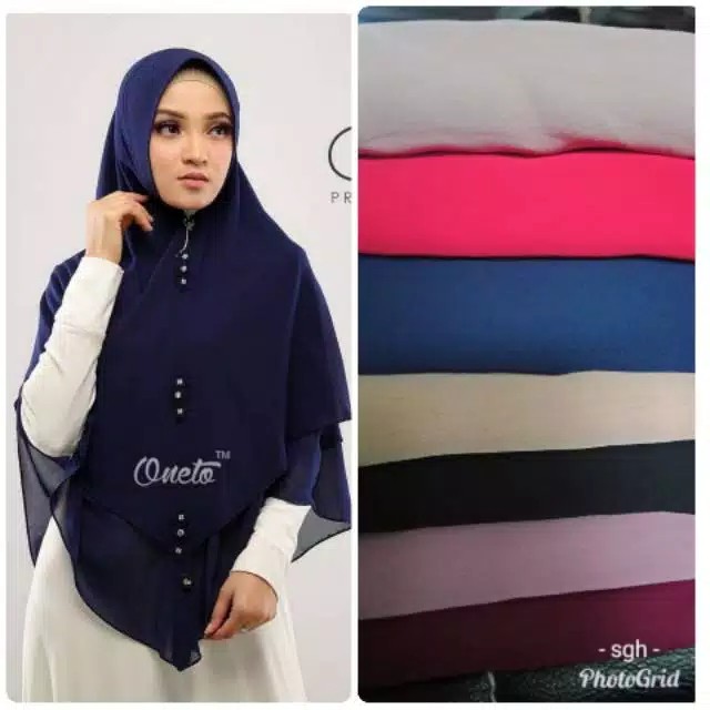 Khimar syar'i 2 layer ceruty babydoll Classy Mutiara payet