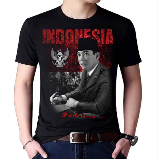 L1A kaos pria motif Indonesia