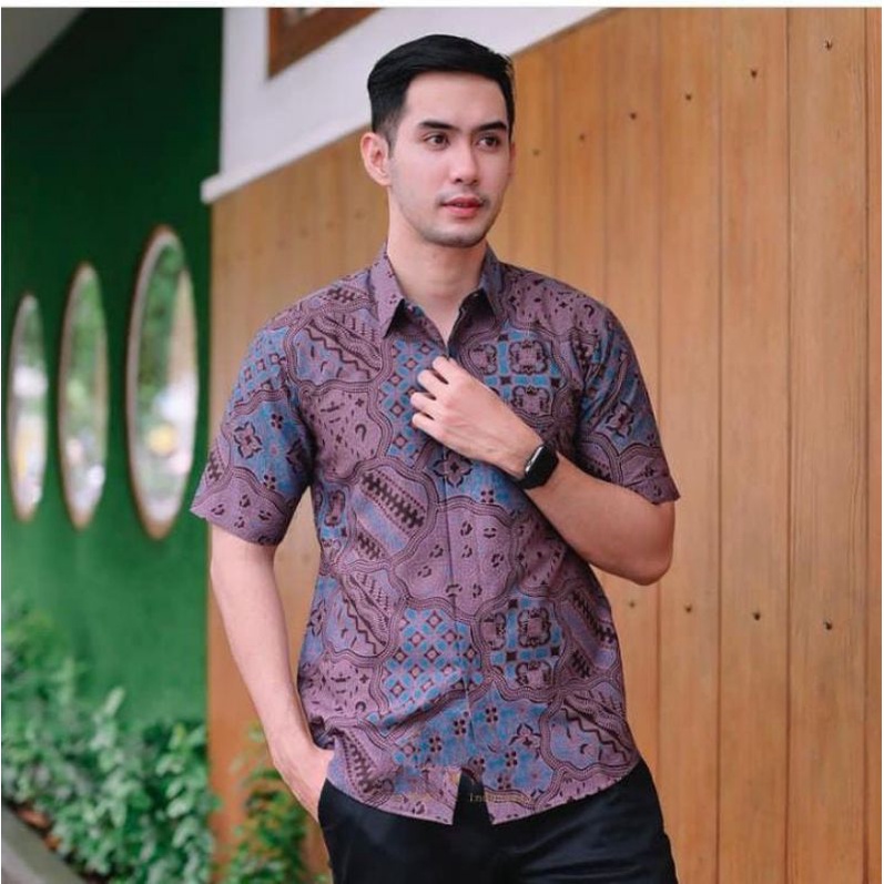 Kemeja batik pria lengan pendek SLIMFIT lengan panjang premium kondagan furing mewah terbaru remaja