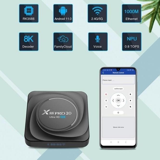 Android Tv Box X88 Pro 20 Ram 8Gb Rom 64Gb New Rk3566 Android 11.0 8K 5Zqo_96Lgq