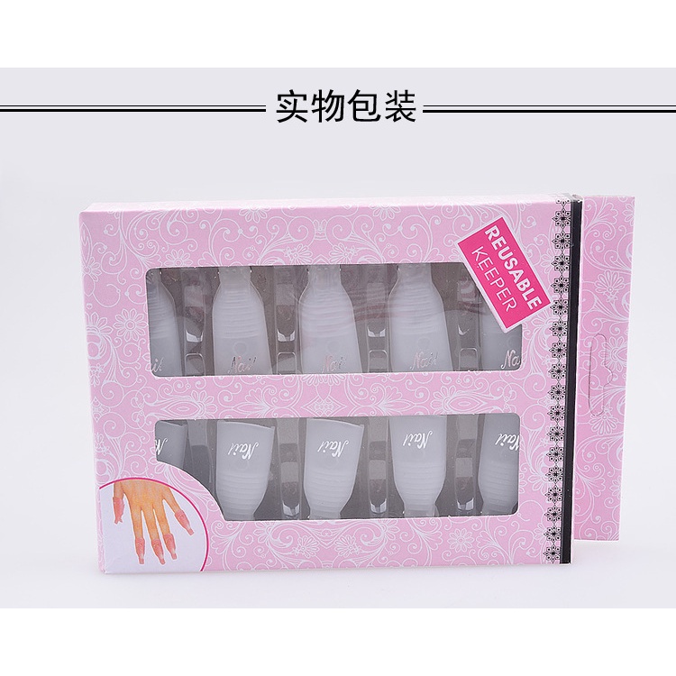 MSY 10Pcs Klip Pembersih Kutek Gel Soak Off 10pcs Klip Cap Soak Off/Penghilang Kutek Uv Gel Bahan Plastik Akrilik Untuk Nail Art