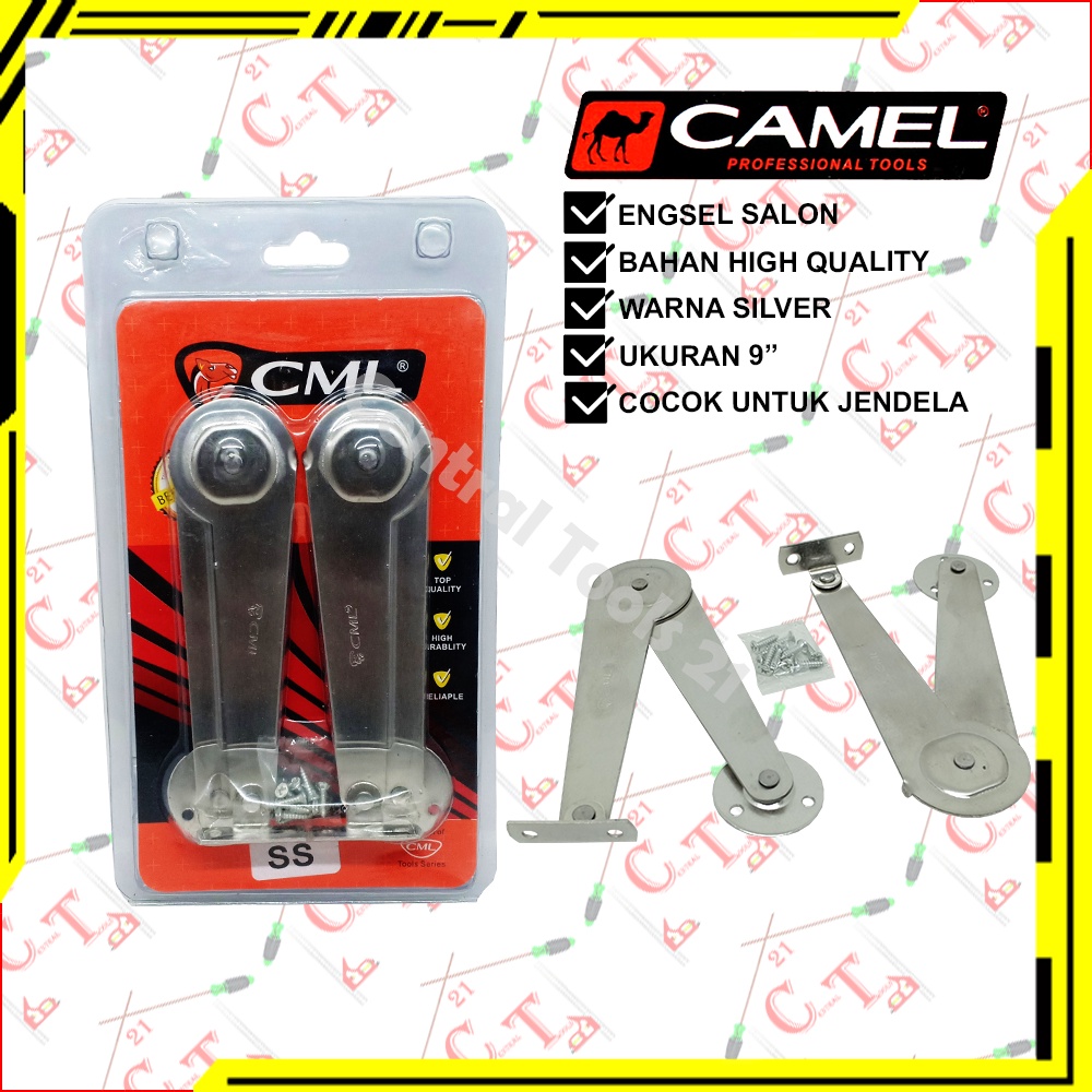 Engsel Salon Hak Angin Lipat Gepeng 9" Inch Engsel Sikutan Lipat