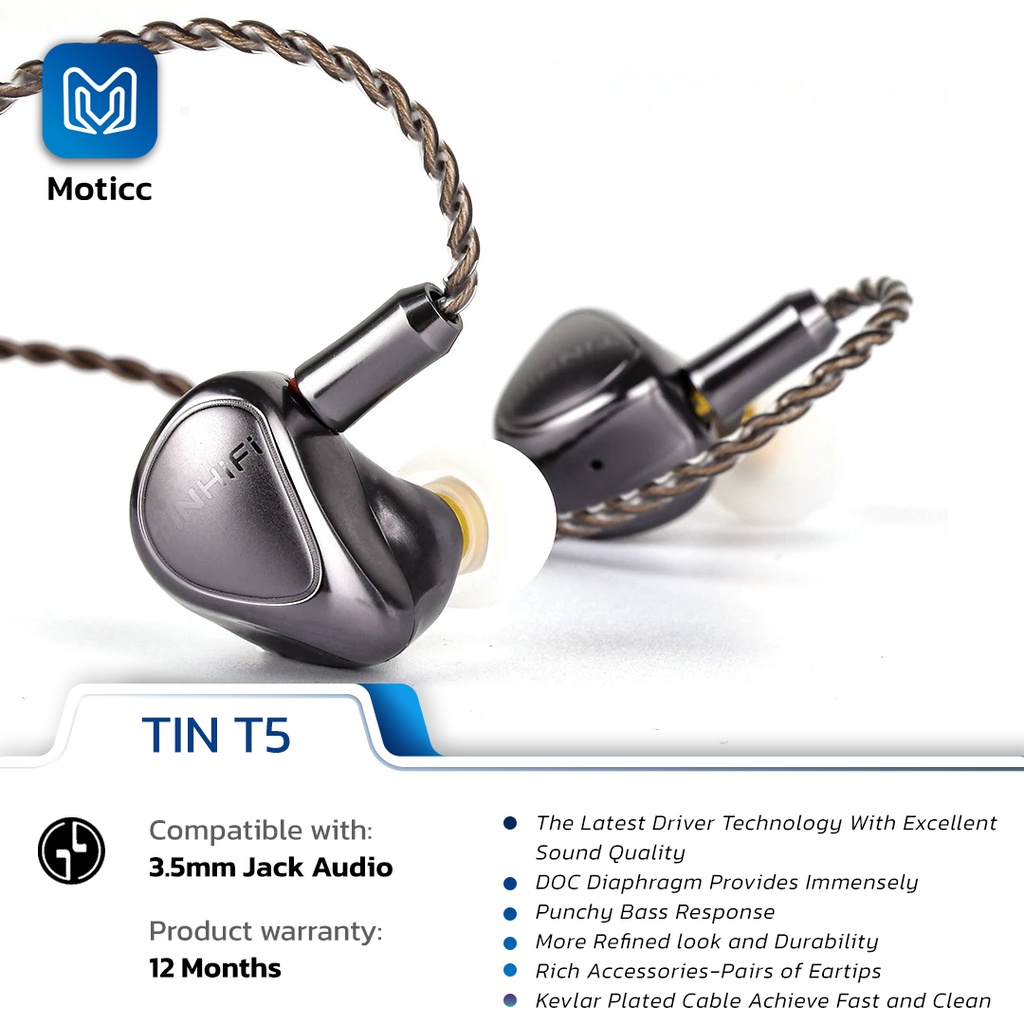 Tinhifi Tin T5 HIFI In Ear Earphone DOC Carbon Molecular Diaphragm