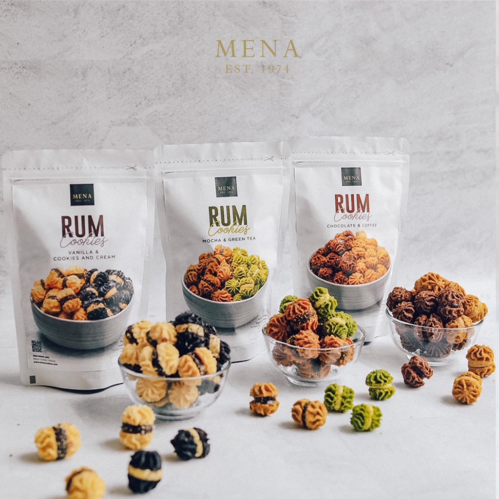 

Mena Cookies - Mix Rum Cookies Pouch 100gr - 1 Pouch Isi 2 Rasa