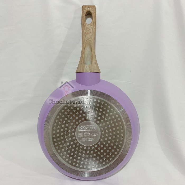 Fry Pan Ryvan Marble Induksi Wajan Anti Lengket 20 22 24 - 22Cm _Art