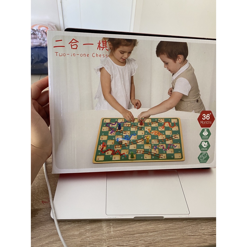 [Rumah MAINAN] Two in One Chess Mainan Edukasi Board Game Snakes and Ladders Ludo Ular Tangga Family Games Kado ulang tahun Anak