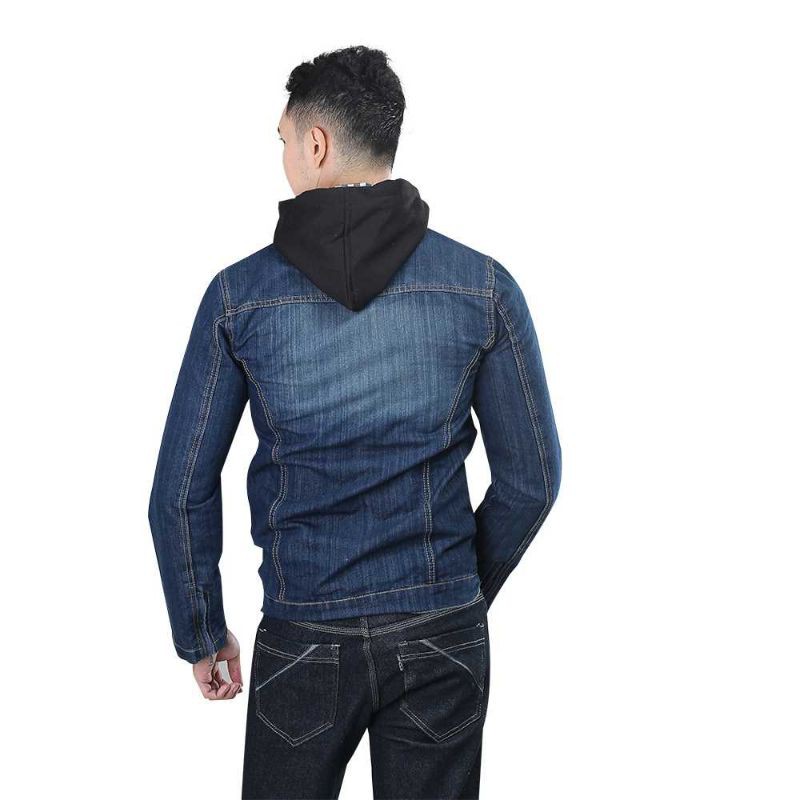 Jaket jeans pria / Jaket distro denim hoodie style doble premium high quality original