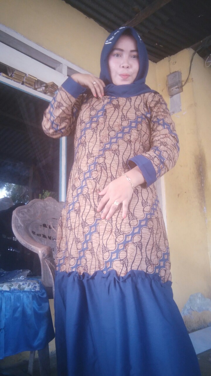 Gamis Batik Manggar, Padi, Sekar, Cantik, Kubis, Kipas, Daun Biru