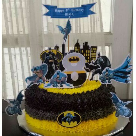 Jual kue tart ulang tahun ultah custom karakter kartun batman fondant