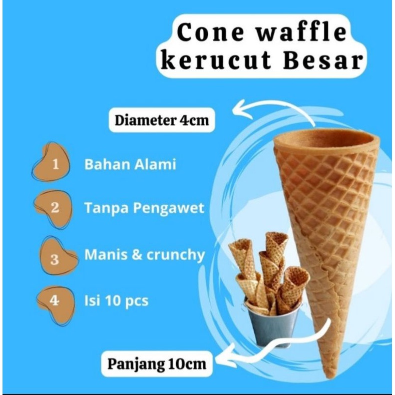 

Waffle Cone Eskrim Large - Isi 10 pcs