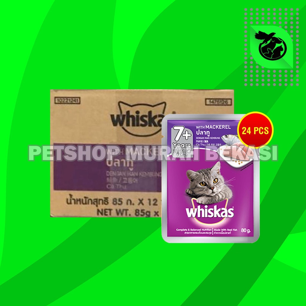 Makanan Basah Kucing Whiskas Sachet Pouch Grosir Dus isi 24 PCS 85 GR