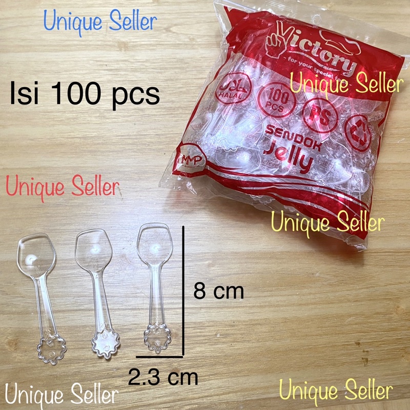 Sendok Jelly Bening Victory isi 100 / Sendok Puding Bening / Sendok Kecil Plastik