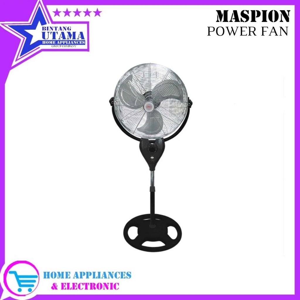 (COD) MASPION PW-507-S / PW 507 / POWER FAN / KIPAS ANGIN BERDIRI / KIPAS JUMBO BESAR [20 INCH] TERM