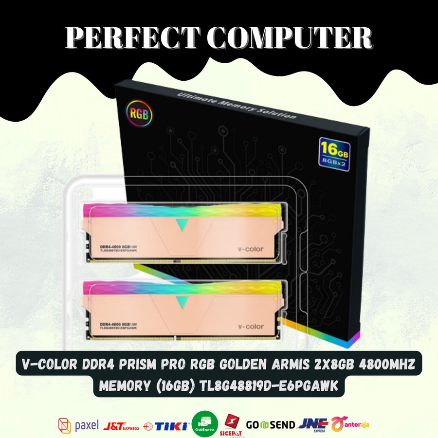 V-COLOR DDR4 PRISM PRO RGB GOLDEN ARMIS 2x8GB 4800Mhz Memory (16GB)