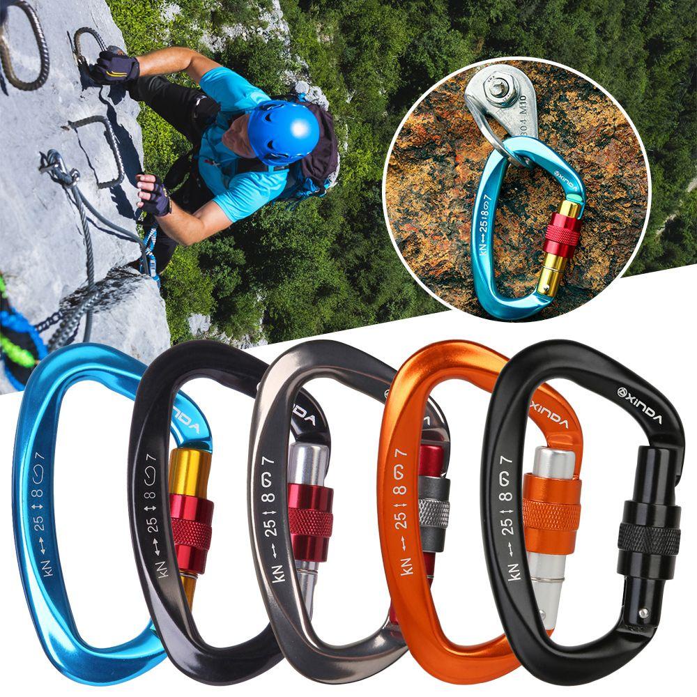 Carabiner Profesional Nanas Bentuk D Aksesoris Outdoor Ascend Security Master Lock