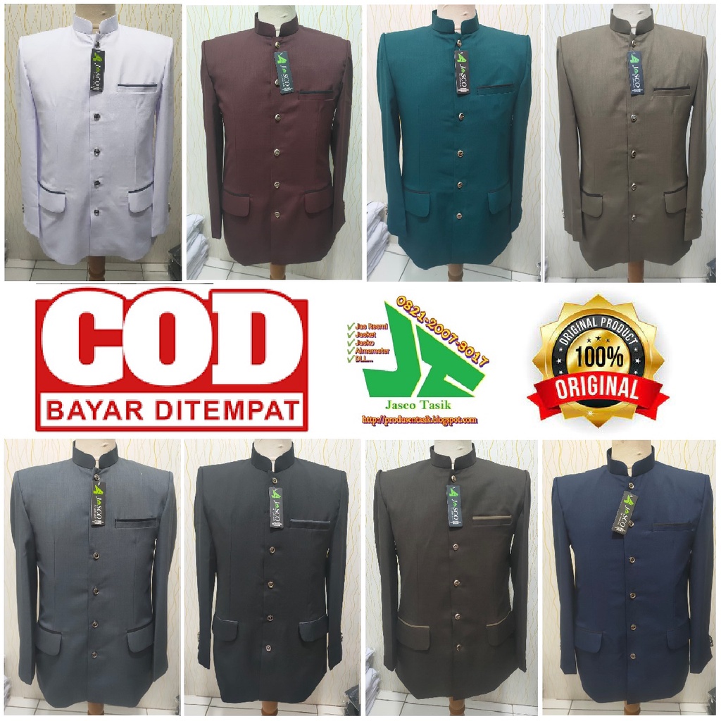 New... Jasko Polos Exclusive Lis Saku Depan Brand Jasco Tasik Original / Jas Koko Pria Dewasa