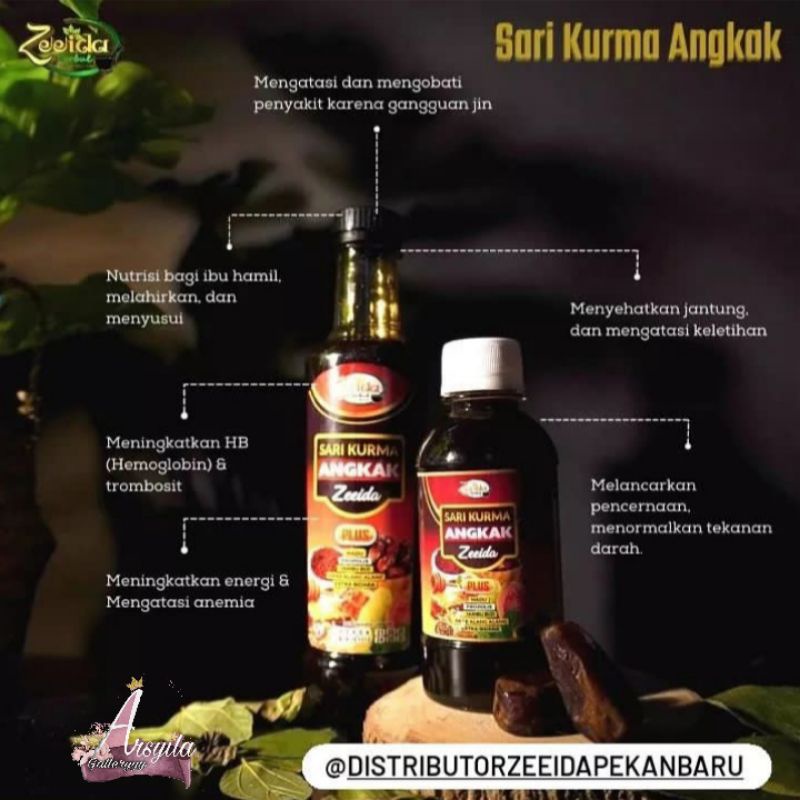 

Sari kurma angkak Zeeida 470ml mengobati anemia, booster ASI & menambah imunitas tubuh