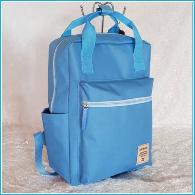 backpack Kampus Ransel Warna Solid Wanita Korea Versi Siswa SMA tas sekolah