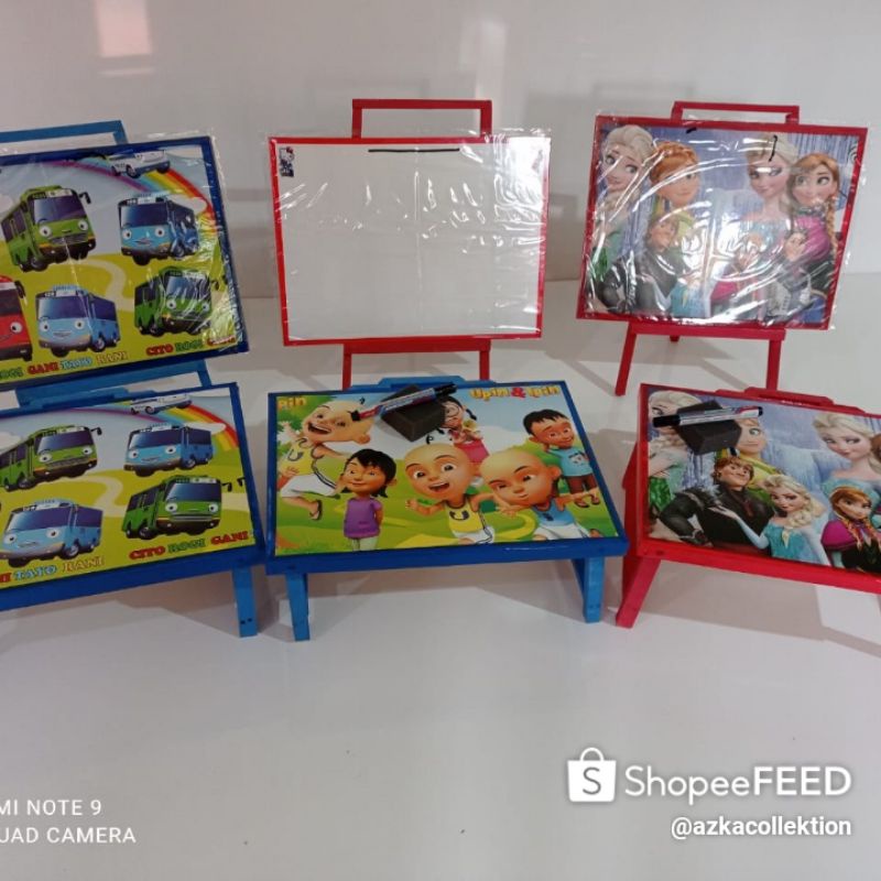 paket hemat belajar anak/set meja papan tulis dan penyangga ukuran 30x40/papan tulis dan penyangga